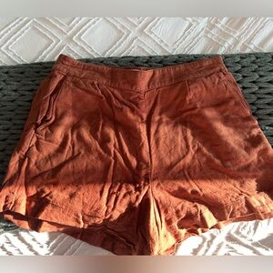 Rust Abercrombie linen blend pull on shorts